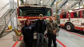 L-R Firefighter/EMT Brittney Bean, Firefighter Darrick Henderson, and Water Supply Officer Dylan Walker