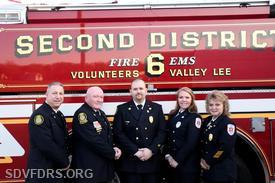 Executive Officers
L-R President Edward Stauffer, Vice President Mike Roberts, Chief Windsor, Secretary Dawn Raley, Admin Secretary Cindy Bowes